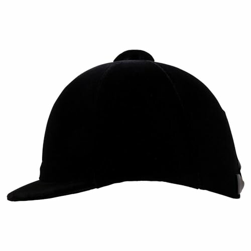 Black equestrian helmet side view