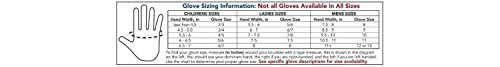 Glove sizing chart with measurements for children's, ladies', and men's sizes.