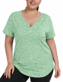 FOREYOND Plus Size Workout Tops