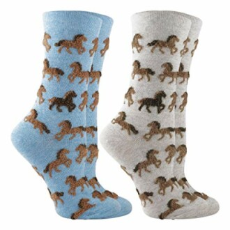 Horse Socks for Women with Fuzzy Horses