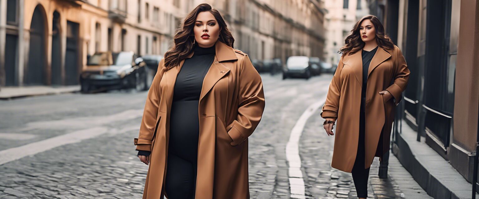 Styled plus-size outerwear