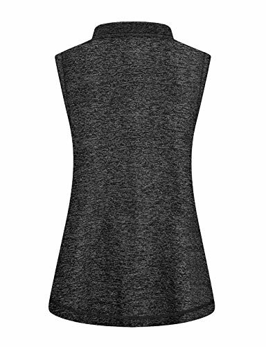 Back view of a sleeveless gray golf vest.